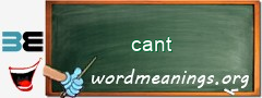 WordMeaning blackboard for cant